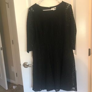 New York & Co. Lace long sleeve black dress